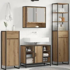vidaXL Badrumsskåp Artisan Ek 40 x 30 x 180 cm Konstruerat trä