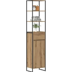 vidaXL Badrumsskåp Artisan Ek 40 x 30 x 180 cm Konstruerat trä