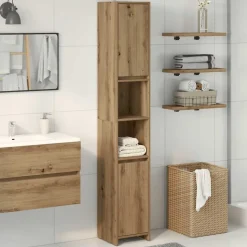 vidaXL Badrumsskåp artisan ek 30x30x183,5 cm konstruerat trä