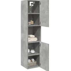 Discount vidaXL Badrumsskåp 30x30x130 cm konstruerat trä Betonggrå