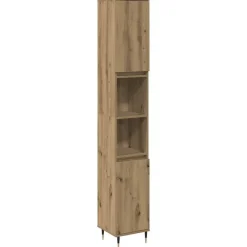 Clearance vidaXL Badrumsskåp ek 30x30x190 cm konstruerat trä artisan ek