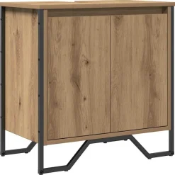 Outlet vidaXL Badrumsskåp med handfat med lagring 60 x 35 x 60 cm artisan ek