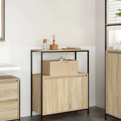 Clearance vidaXL Badrumsskåp med hyllor sonoma-ek 76,5x35x95 cm Sonoma ek