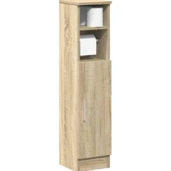 Sale vidaXL Badrumsskåp med rullhållare sonoma-ek 20,5x22x90 cm Sonoma ek