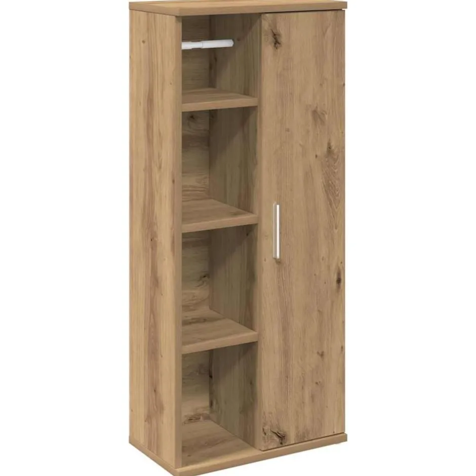 Discount vidaXL Badrumsskåp med rullhållare 39x22x90 cm artisan ek