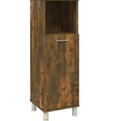 Hot vidaXL Badrumsskåp 30x30x95 cm konstruerat trä Rökfärgad ek