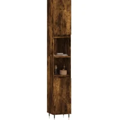 Discount vidaXL Badrumsskåp 30x30x190 cm konstruerat trä Rökfärgad ek