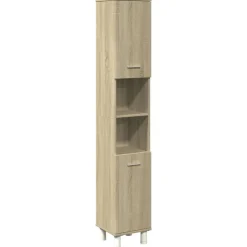 Sale vidaXL Badrumsskåp sonoma-ek 30,5x30x179 cm konstruerat trä Sonoma ek