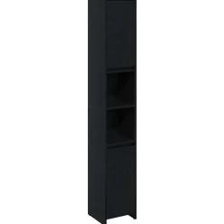 Sale vidaXL Badrumsskåp 30 x 30 x 183,5 cm Konstruerat trä Svart ek