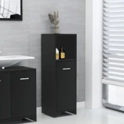 Discount vidaXL Badrumsskåp 30x30x95 cm konstruerat trä Svart