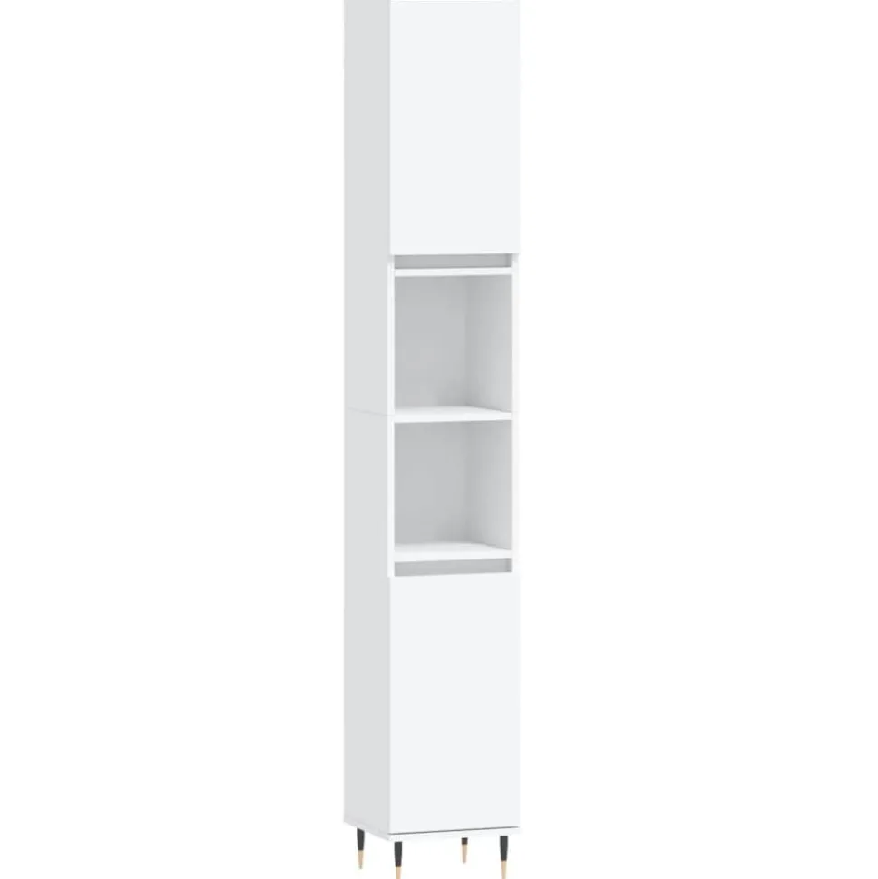 vidaXL Badrumsskåp vit 30x30x190 cm konstruerat trä