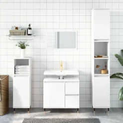 vidaXL Badrumsskåp vit 30x30x190 cm konstruerat trä