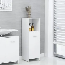 vidaXL Badrumsskåp vit 30x30x95 cm konstruerat trä