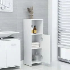 vidaXL Badrumsskåp vit 30x30x95 cm konstruerat trä