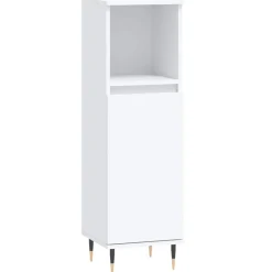 Hot vidaXL Badrumsskåp 30x30x100 cm konstruerat trä Vit
