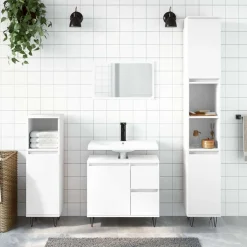 Discount vidaXL Badrumsskåp 65x33x60 cm konstruerat trä Vit