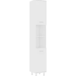 vidaXL Badrumsskåp vit 30x30x179 cm konstruerat trä