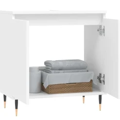 Best vidaXL Badrumsskåp 58x33x60 cm konstruerat trä Vit