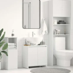 Discount vidaXL Badrumsskåp 60x33x61 cm konstruerat trä Vit