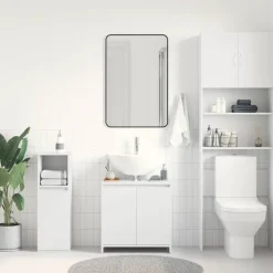 Discount vidaXL Badrumsskåp 60x33x61 cm konstruerat trä Vit