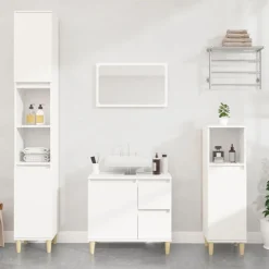 vidaXL Badrumsskåp vit 30x30x190 cm konstruerat trä