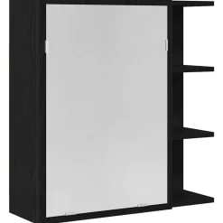 Outlet vidaXL Badrumsspegelskåp 62,5 x 20,5 x 64 cm Konstruerat trä Svart ek