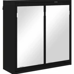 Hot vidaXL Badrumsspegelskåp 60 x 20 x 60 cm Konstruerat trä Svart
