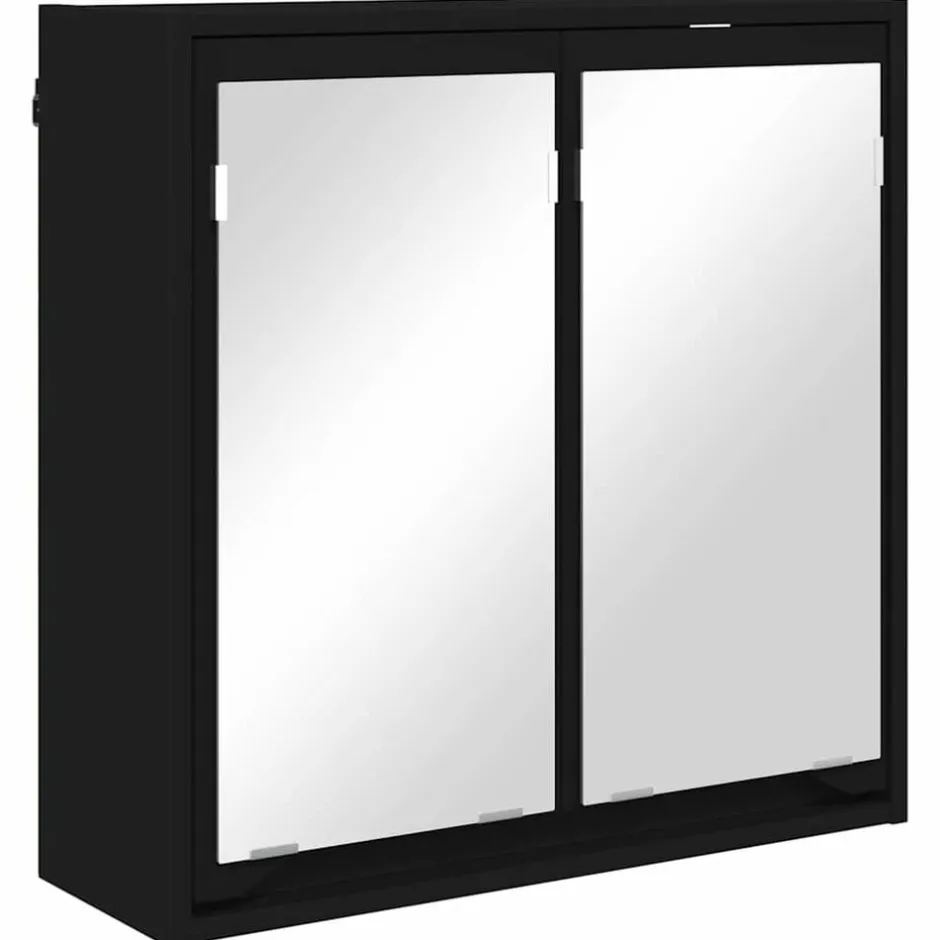 Hot vidaXL Badrumsspegelskåp 60 x 20 x 60 cm Konstruerat trä Svart
