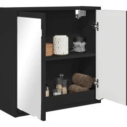 Hot vidaXL Badrumsspegelskåp 60 x 20 x 60 cm Konstruerat trä Svart