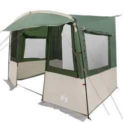 vidaXL Baklucketält för husvagn Rektangulär Grön 352 x 250 x 240 cm