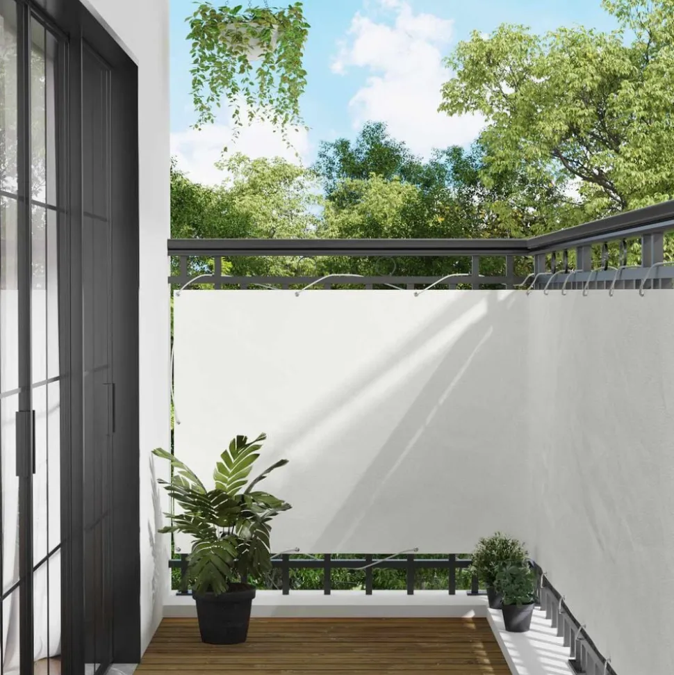 vidaXL Balkong Skärm Vit 110 x 400 cm Oxford Tyg