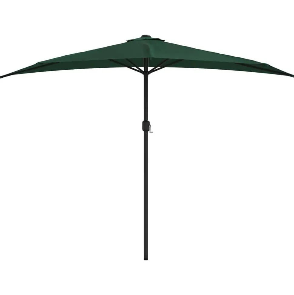 vidaXL Balkongparasoll med aluminiumstolpe grön 300x155 cm halvrunt