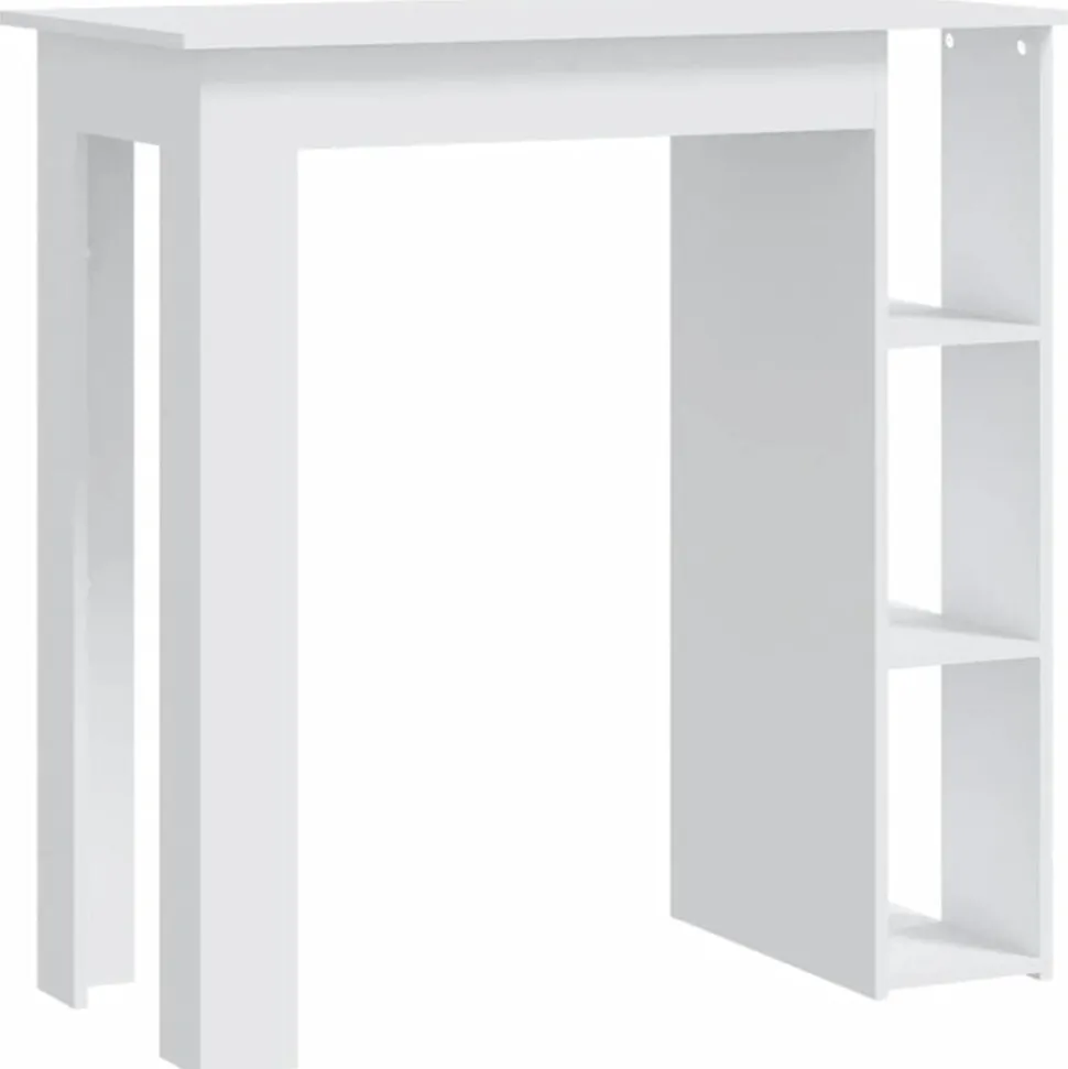 vidaXL Barbord med hylla vit 102x50x103,5 cm konstruerat trä