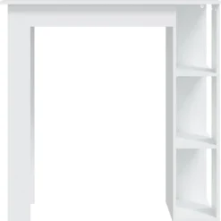 vidaXL Barbord med hylla vit 102x50x103,5 cm konstruerat trä