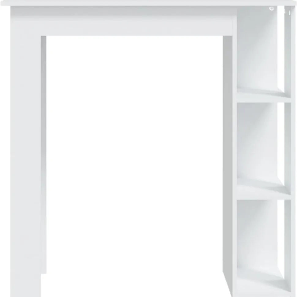 vidaXL Barbord med hylla vit 102x50x103,5 cm konstruerat trä