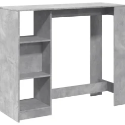 vidaXL Barbord med hylla betonggrå 124x46x103,5 cm konstruerat trä