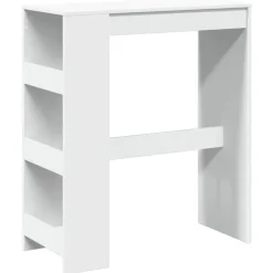 New vidaXL Barbord med ställ 90x40x103,5 cm konstruerat trä Vit