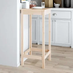 Sale vidaXL Barbord 50x50x110 cm massiv furu Naturfärg