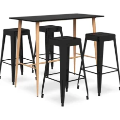 Sale vidaXL Bargrupp 5 delar Svart