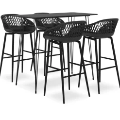 Best vidaXL Bargrupp 5 delar Svart