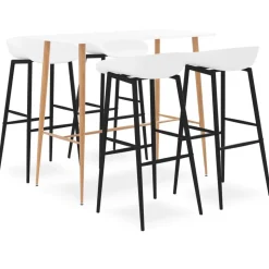 vidaXL Bargrupp 5 delar vit