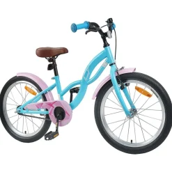vidaXL Barncykel 18 Tum för 5-7 år gamla Ljusblå