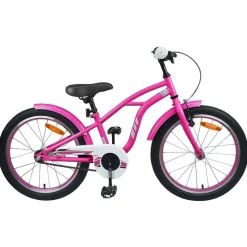 vidaXL Barncykel 18 Tum för 5-7 år gamla Mörkrosa