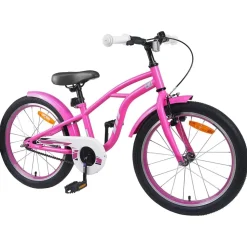 vidaXL Barncykel 18 Tum för 5-7 år gamla Mörkrosa