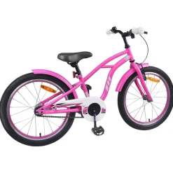 vidaXL Barncykel 18 Tum för 5-7 år gamla Mörkrosa