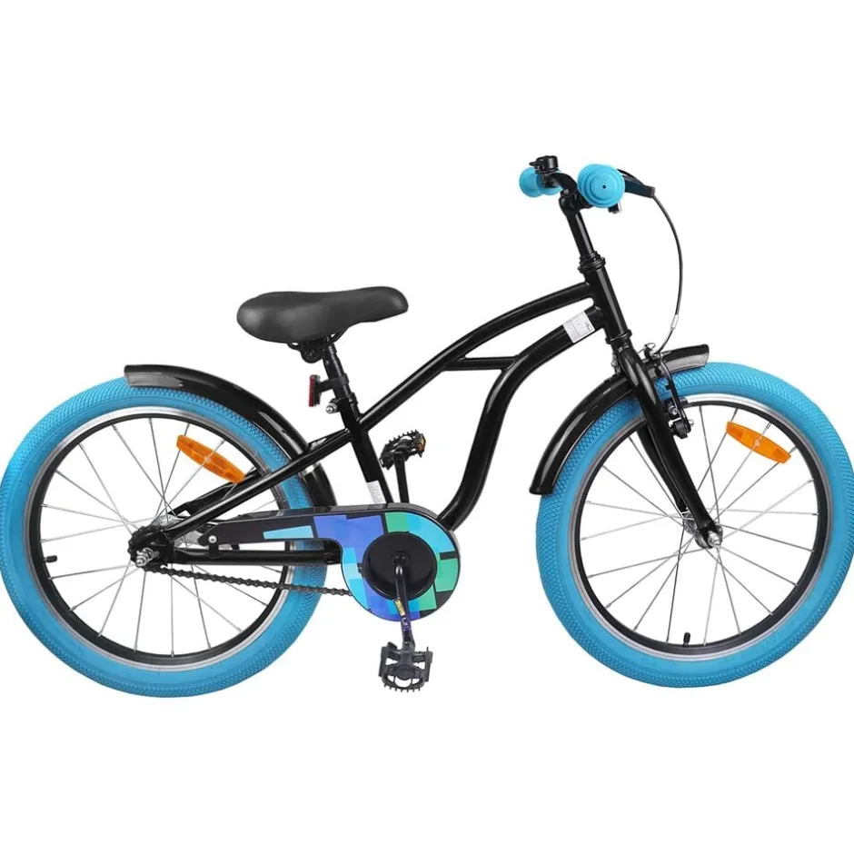 Best vidaXL Barncykel 18 Tum för 5-7 år gamla Svart