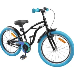 Best vidaXL Barncykel 18 Tum för 5-7 år gamla Svart