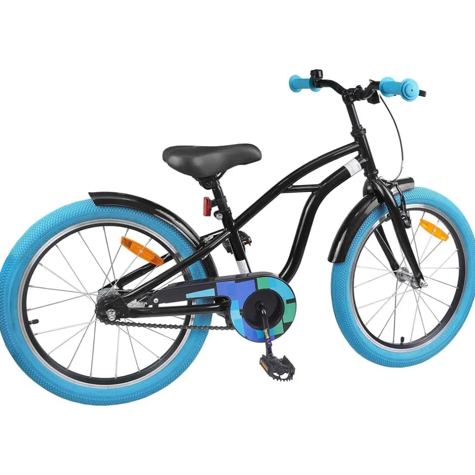 Best vidaXL Barncykel 18 Tum för 5-7 år gamla Svart