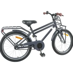 vidaXL Barncykel 18 Tum för 5-7 år gamla Mörkgrå