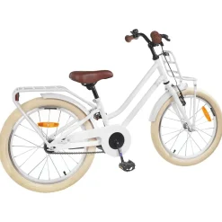 vidaXL Barncykel 18 Tum för 5-7 år gamla Vit
